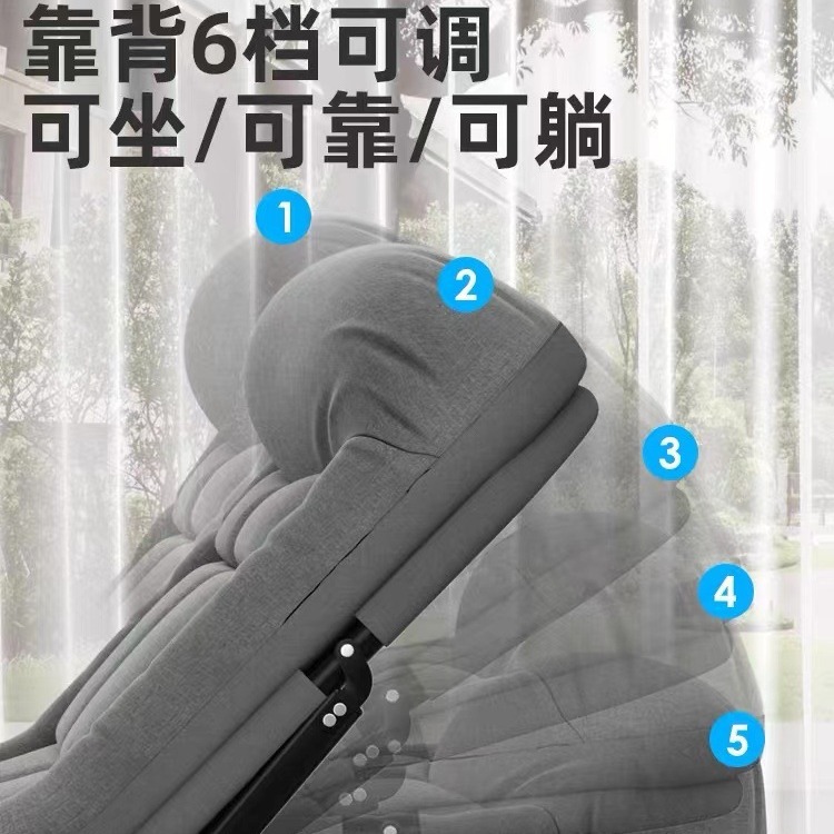 Factory Direct Camp Reinforced Folding Recliner Office Lunch Break Leaning Outdoor Household Beach Chair Simple Accompanying Bed