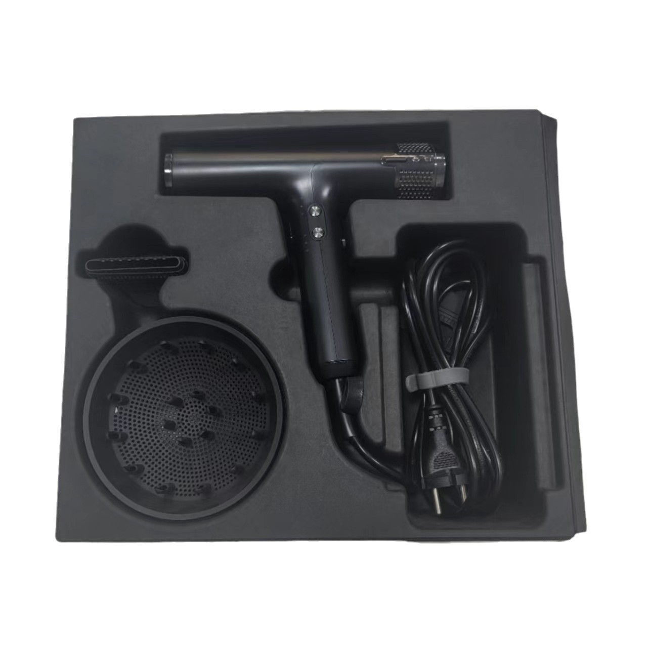 Paper Pulp Molding, Drawing Proofing, Environmentally Friendly Material, Anti-Fall and Shock-Proof Black Carton Packaging, Hair Dryer Paper Inner Tray