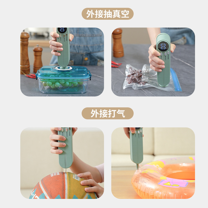 New wireless automatic vacuum sealing machine small portable packaging plastic sealing machine household food preservation machine