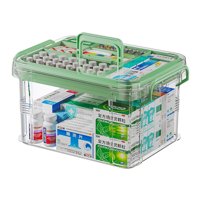 Multi-Layer Large-Capacity Household Transparent Medicine Box for First Aid Medicines and Tablets, Portable Medical Classification Storage Wholesale