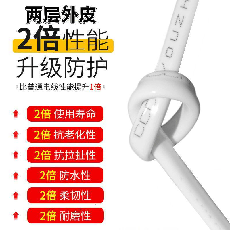 Outdoor Wire Core./.Square Sheathed Wire Household Multi-Strand Soft Core Power Monitoring Wire Lighting Lamp Holder Wire