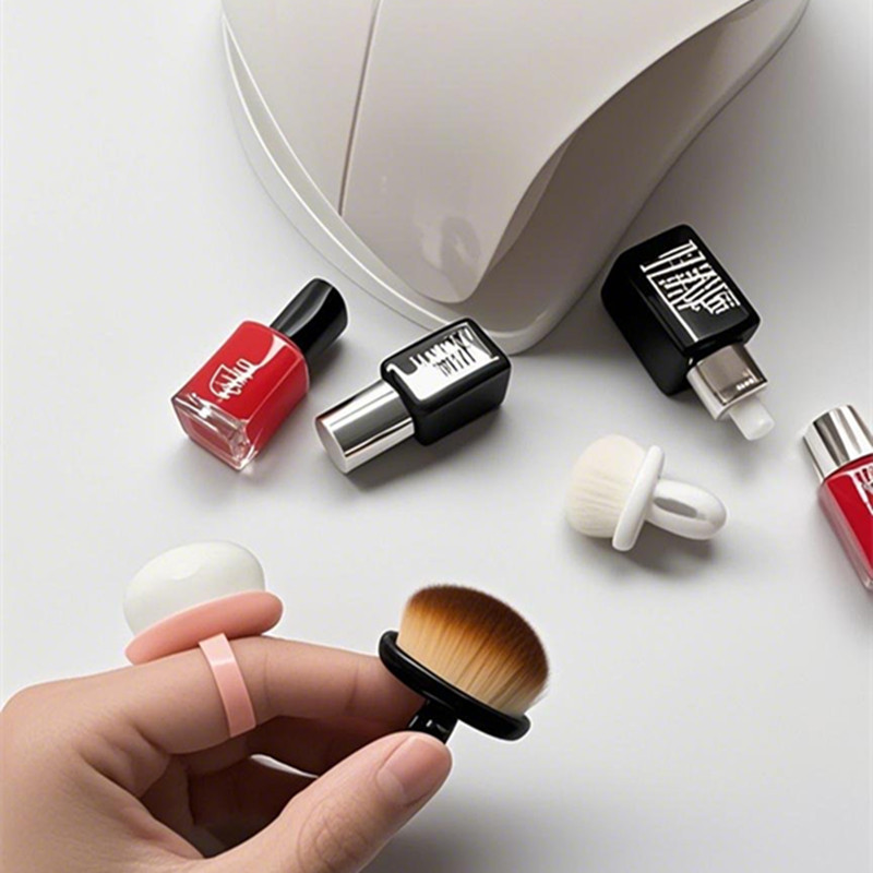New Nail Art Ring Brush Soft Hair Ring Brush Short Handle Soft Dust Sweeping Cleaning Polishing Nail Dust Brush Tool