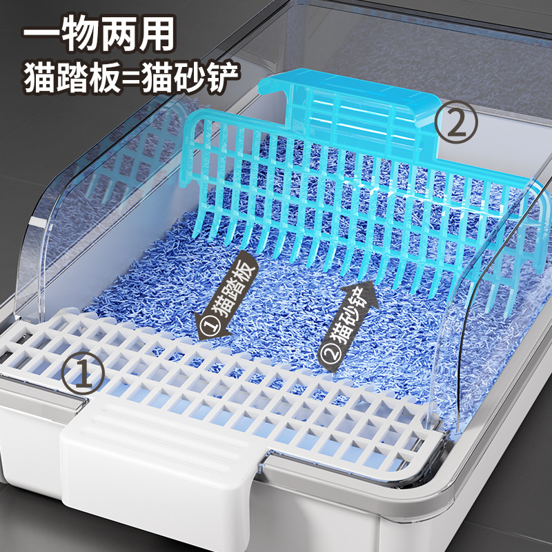 Cat Litter Box Semi-Enclosed Extra Large Anti-Odor Cat Toilet Pet Supplies Anti-Splash Extra Large Cat Litter Box Wholesale