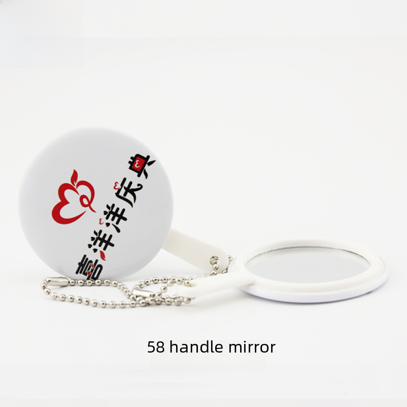 58MM handle mirror keychain badge consumables Korean mirror badge material practical small gift 100 sets
