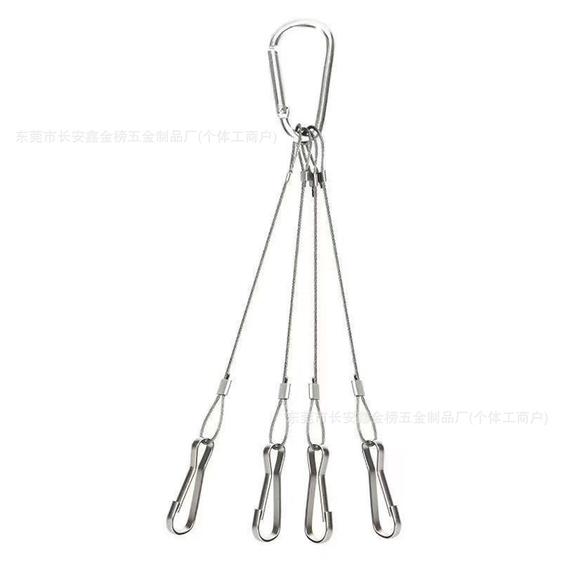 304 Stainless Steel Flower Pot Hanging Basket Gardening Hanging Rope Led Plant Lighting One-To-Two Hook Zhu Ban Buckle Hanging Rod Rope