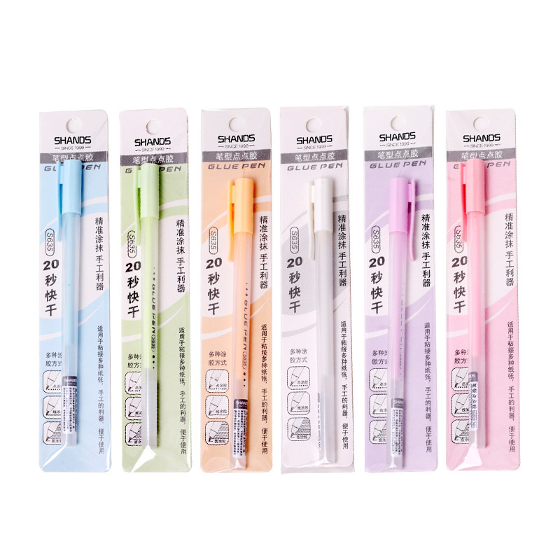 Macaron high-looking dispensing pen student diy hand account handmade quick-drying glue creative pen-shaped dotted glue wholesale