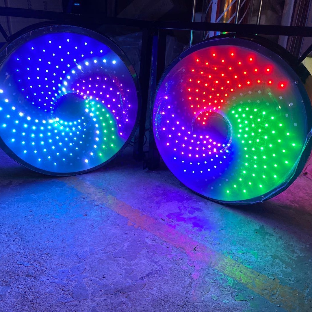 Beauty salon turn light Barber sign light wall-mounted colorful Led Hot Wheels outdoor wall-mounted round light