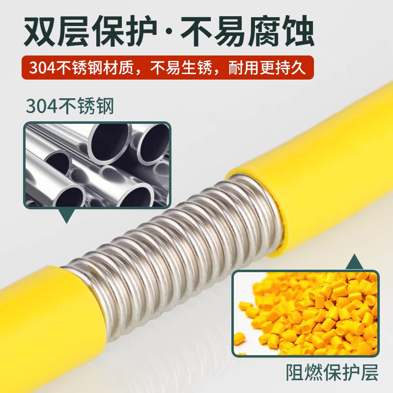 Xiangfeida 304 Stainless Steel Gas Corrugated Pipe Natural Gas Pipeline Gb41317-2024 Double Screw/Single Insert