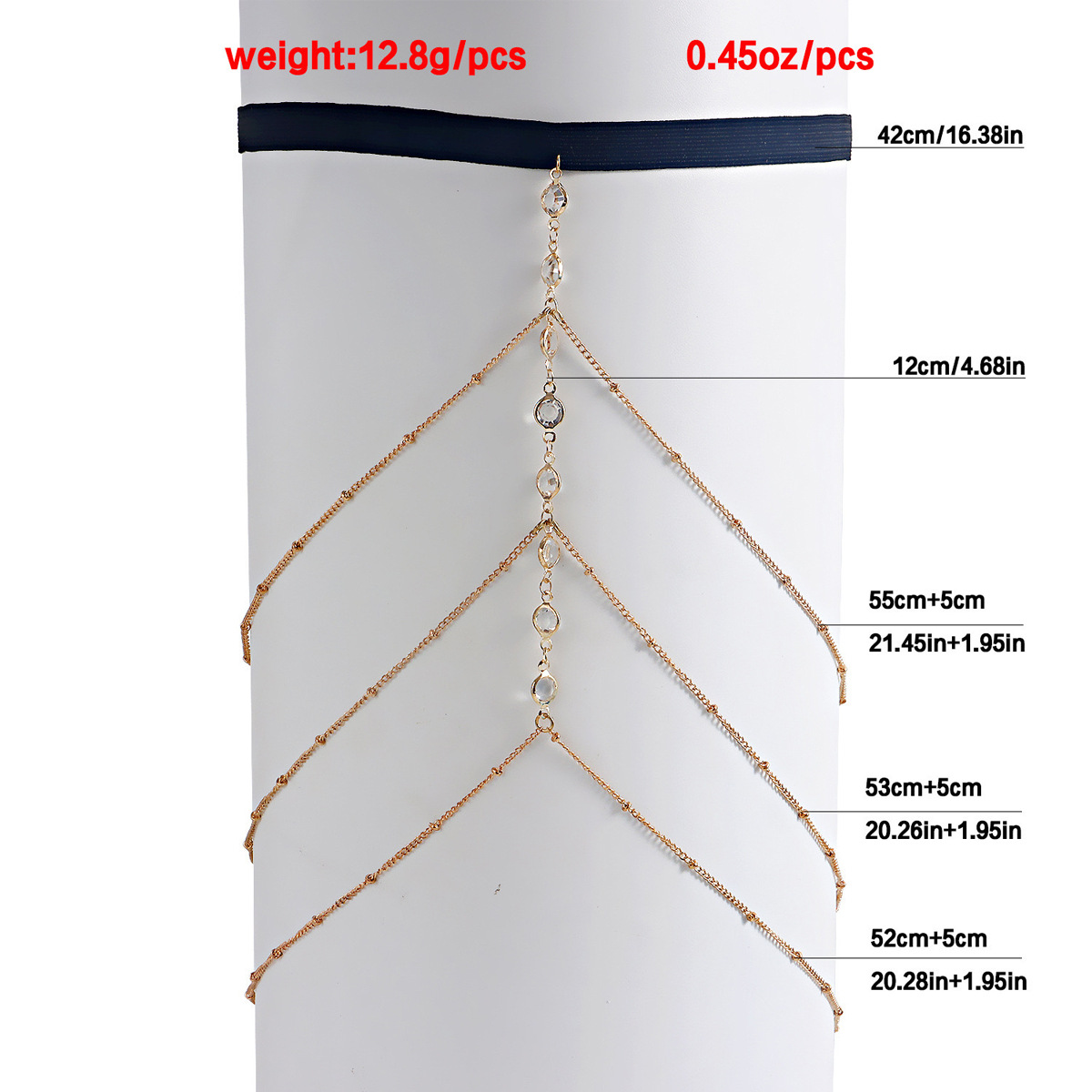 Cross-border New Hot-selling Multi-chain Leg Chain Gold Sexy Thigh Chain Female Diamond Multi-layer Clip Bead Chain Body Chain