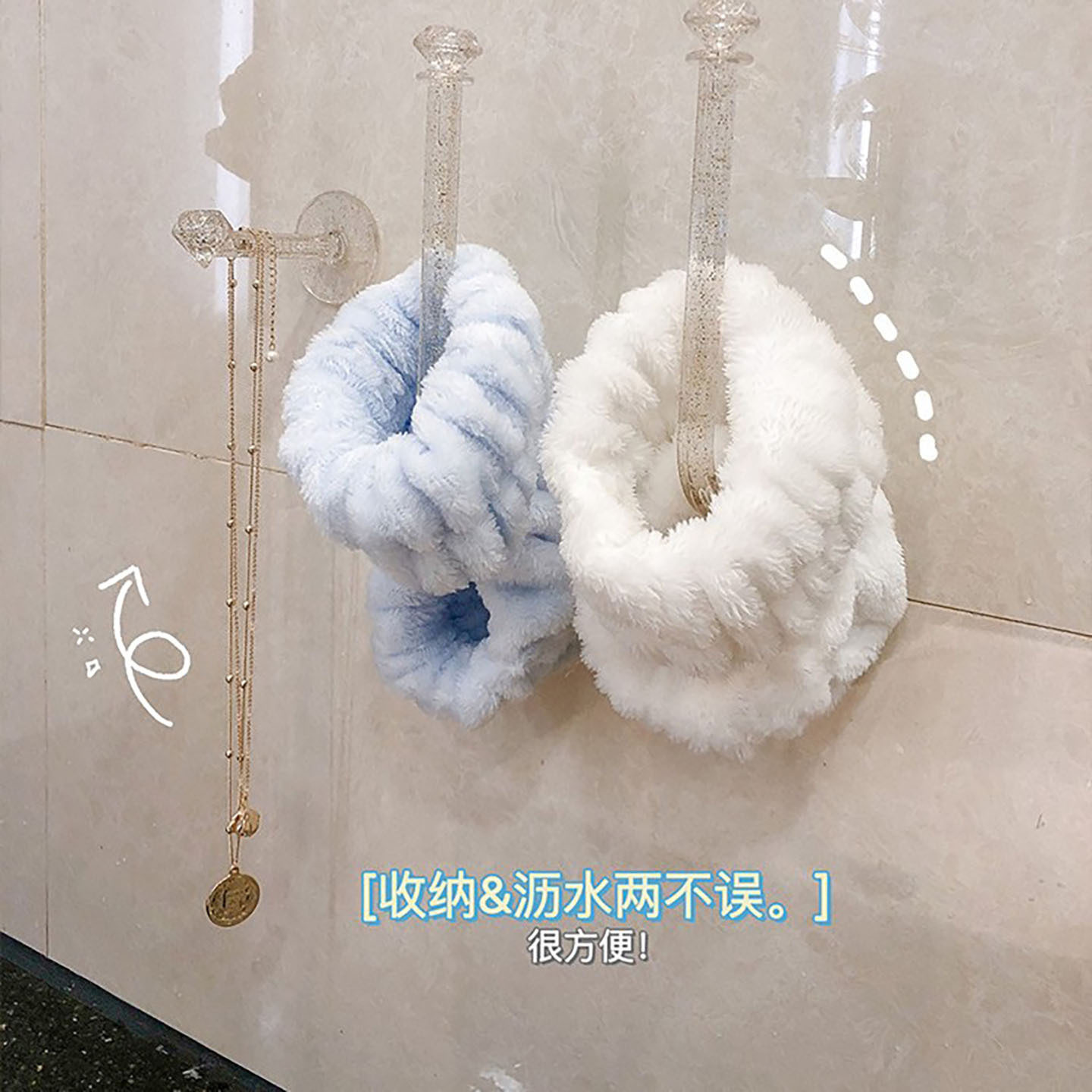 Face Wash Wristband, Anti-Splash, Washable Cuffs, Anti-Moisture Artifact, Sweat-Absorbent Sleeves, Sweat-Wiping Sports Headband, Women's Plush Hair Band