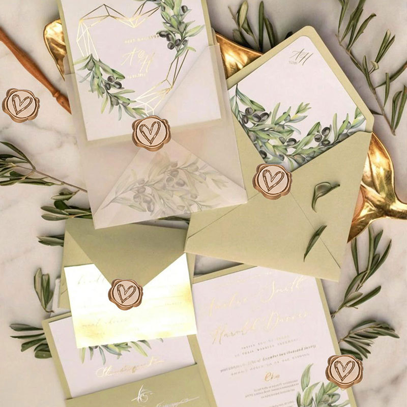 Embossed Small Wax Label Envelope Seal with Fire Paint Seal Handmade Supplies Bronze Wax Seal Invitation Wedding Manufacturer Wholesale