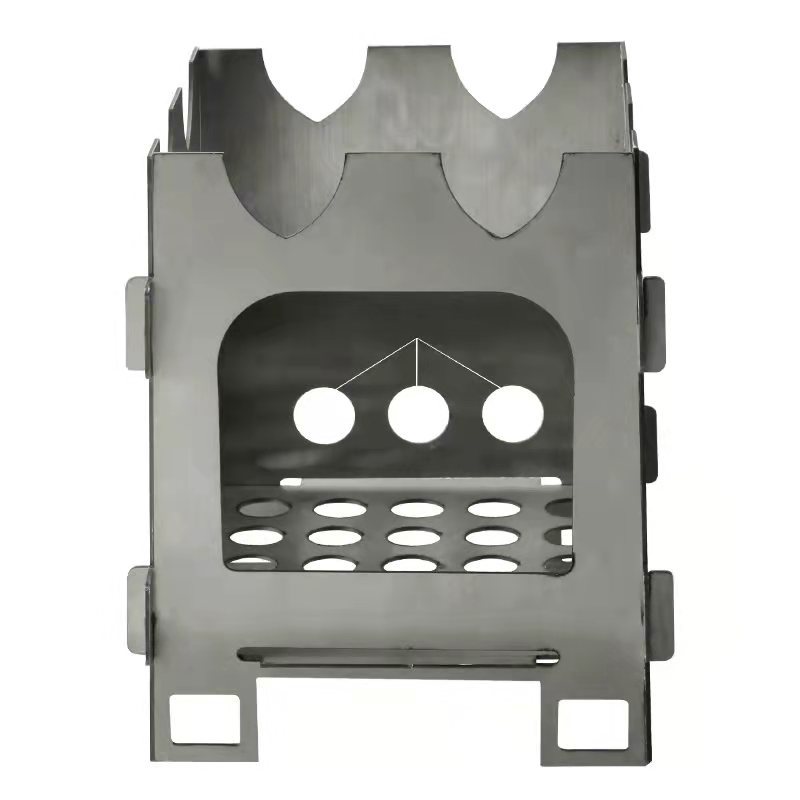 Cross-border special card type stainless steel outdoor folding firewood stove camping portable stove barbecue heating stove