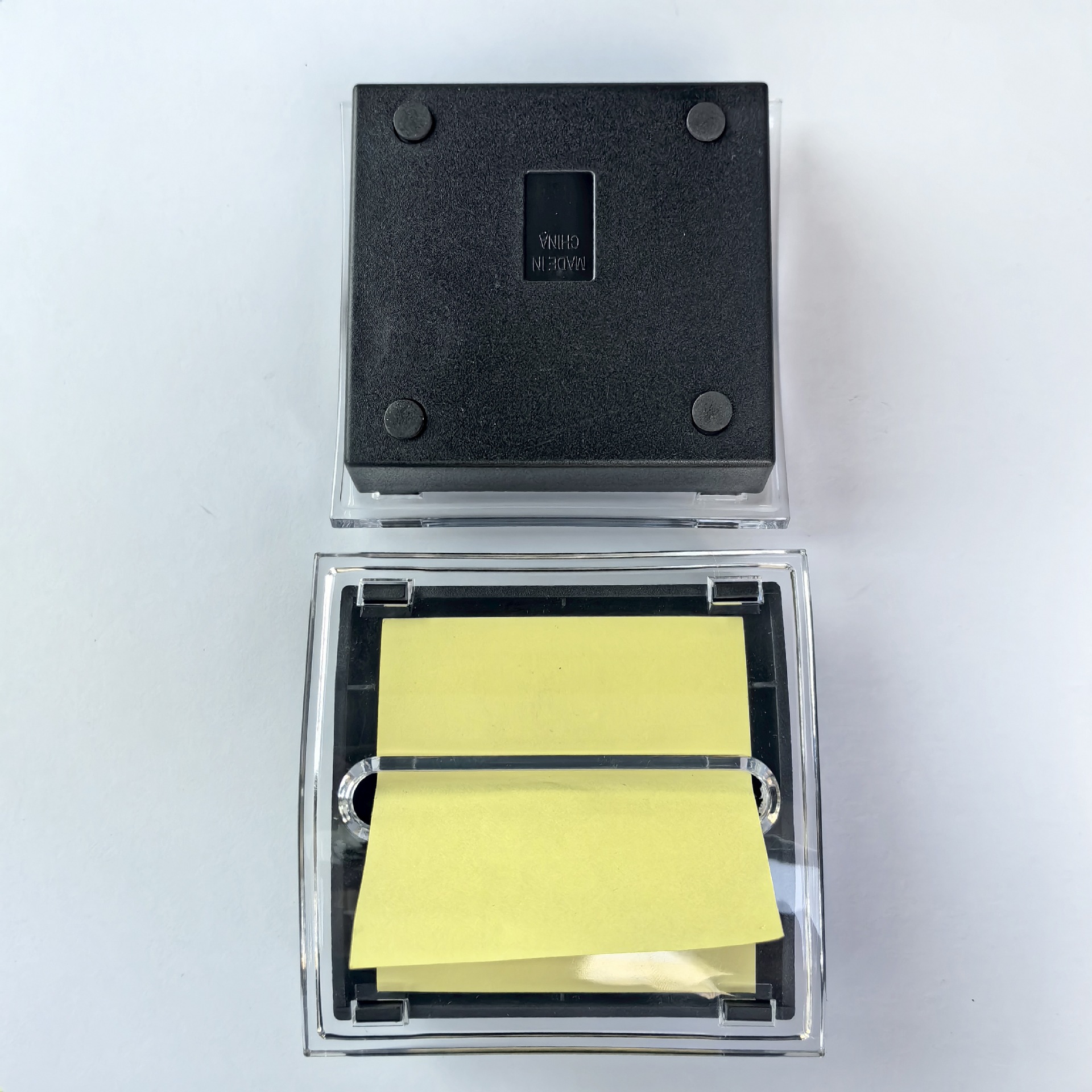Plastic Notes Box Removeable Seat Transparent Easy Storage Sticker Box Office Stationery Notes Gift Giving