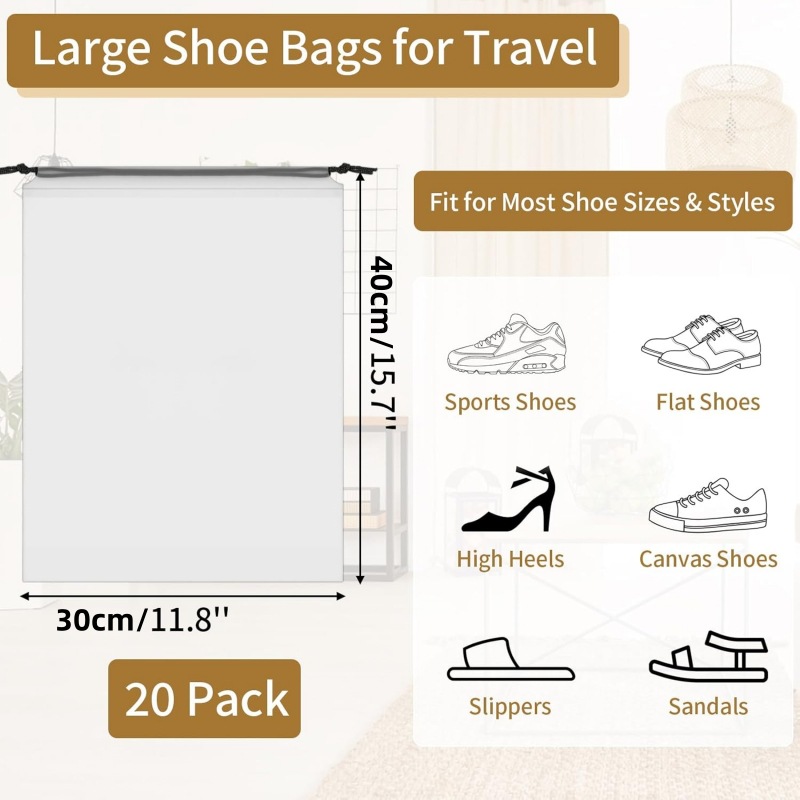 Cross-Border Dropshipping Drawstring Pocket Travel Packaging Clothing Storage Bag Wholesale Transparent Frosted Bag Ready for Sale