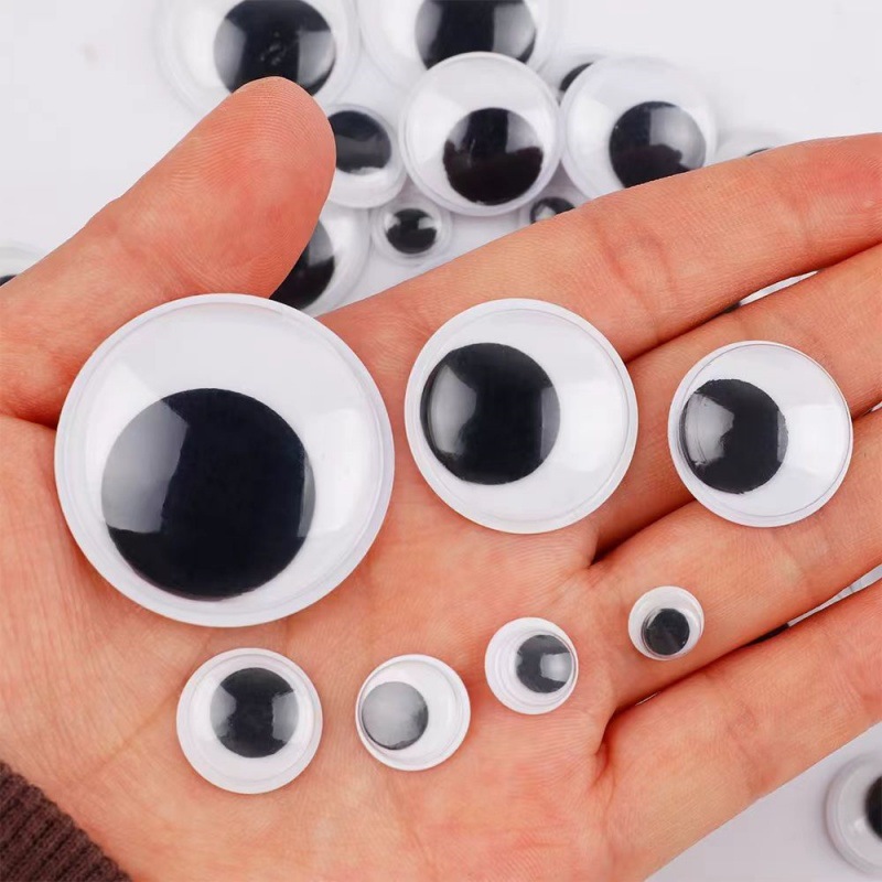 Набор веселых черно-белых подвижных глаз для детей, ручная работа, клейкие подвижные глаза