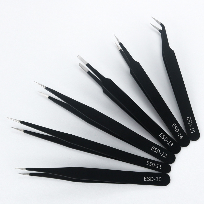 Stainless steel Black Hand account tweezers mobile phone repair bird's nest hair picking nail tools ESD stainless steel precision pointed