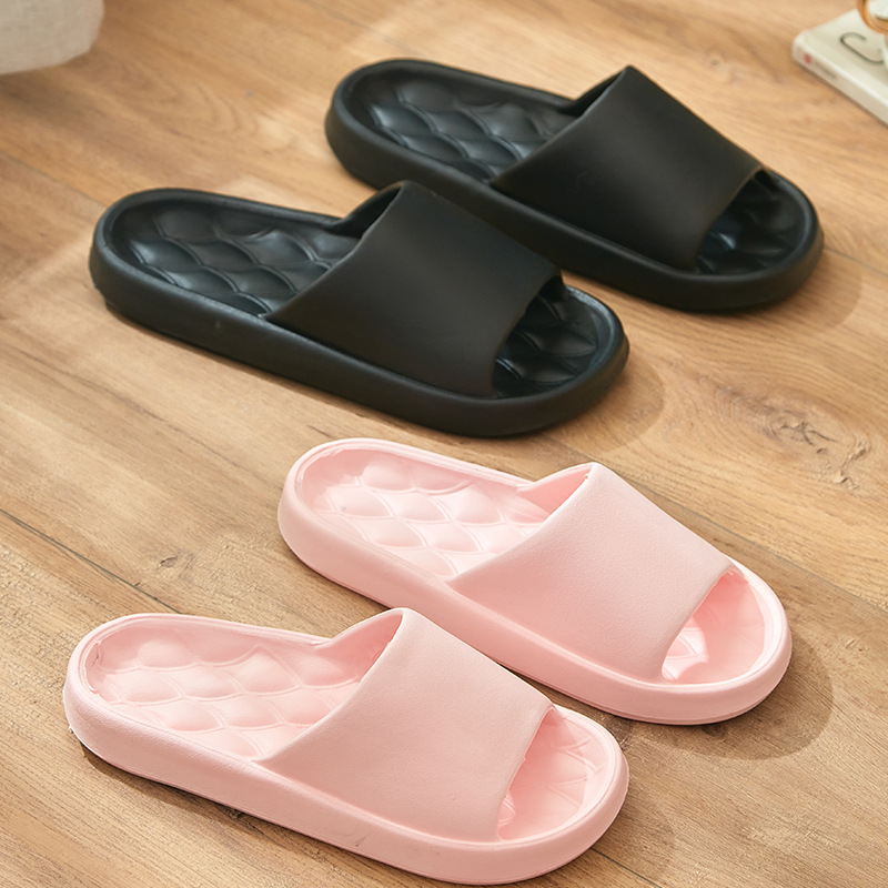 Slip-on Slippers Men's Household Bathroom Bath Non-slip Eva Sandals Women's Summer Couple's Indoor Home Thick Bottom