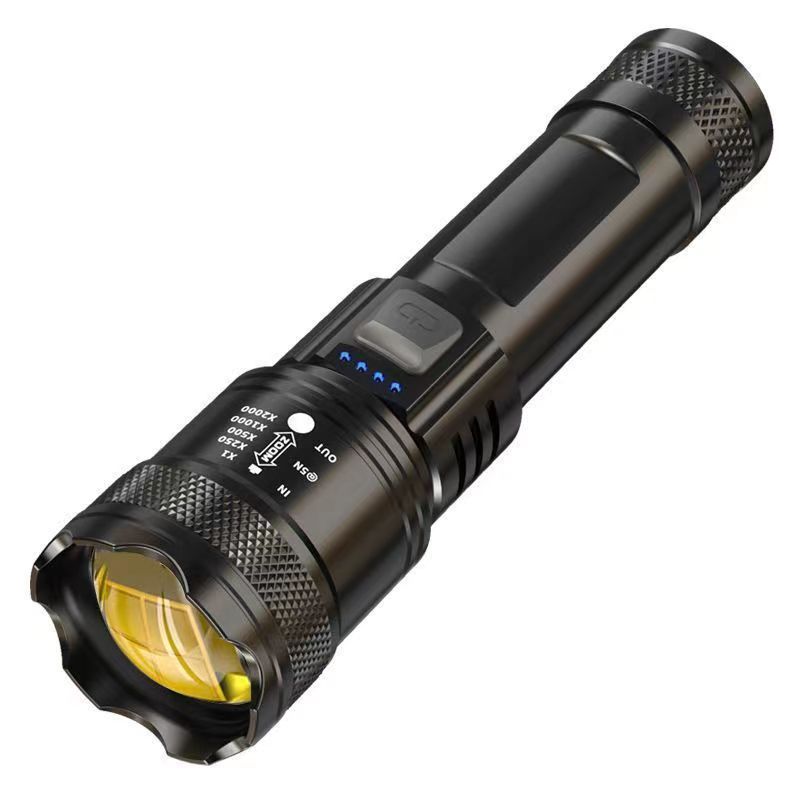 Super Light Rechargeable Flashlight Outdoor Patrol Spotlight Zoom Aurora Cannon Large Flood Laser Cannon