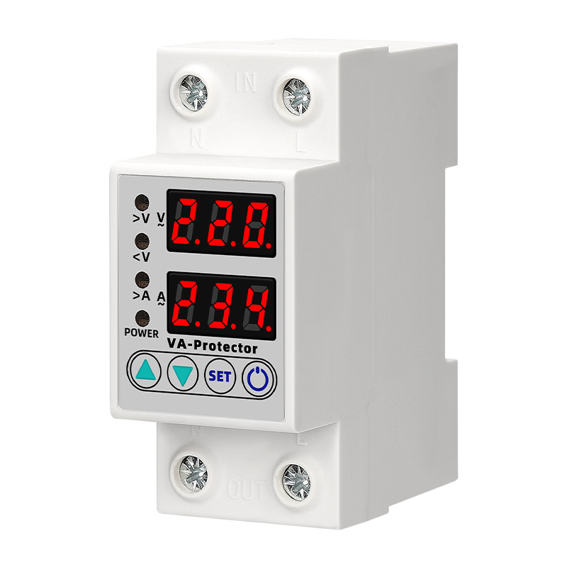 Manufacturer's Over-Voltage and Under-Voltage Protector 220V Voltage Delayed Power-Off Self-Recovery Current-Limiting Protector Dual Display Reclosing