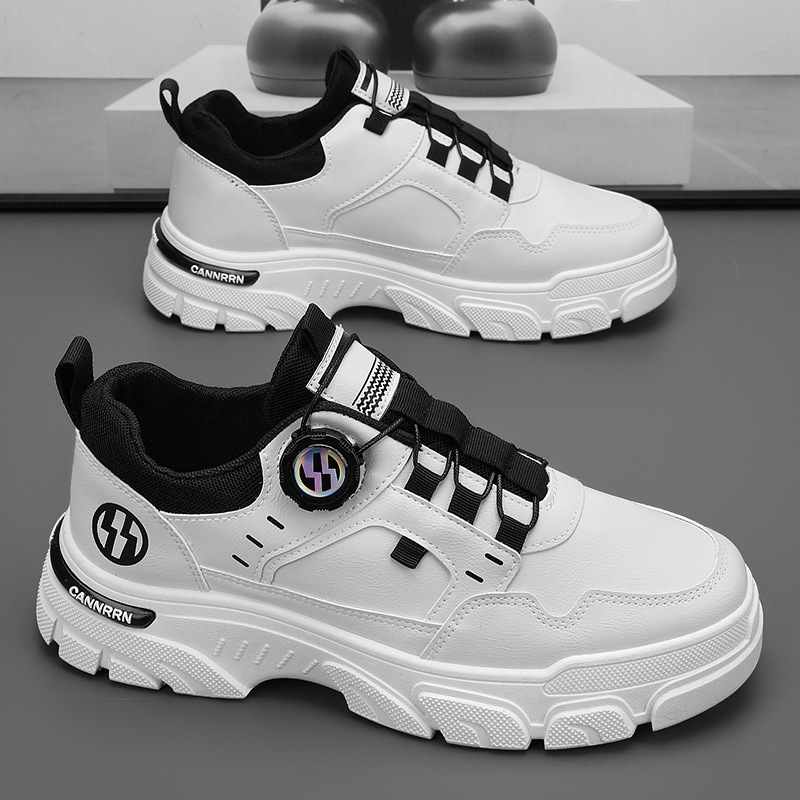 2024 Autumn New Breathable Work Shoes Men's Trendy Versatile Martin Boots Men's Outdoor Casual Sneakers White