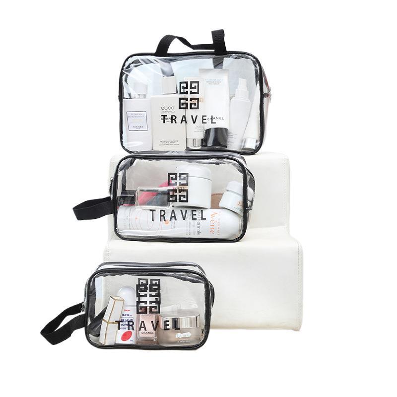 Transparent Toiletry Bag Storage Waterproof Cosmetic Bag Portable Portable Storage Three-Piece Set