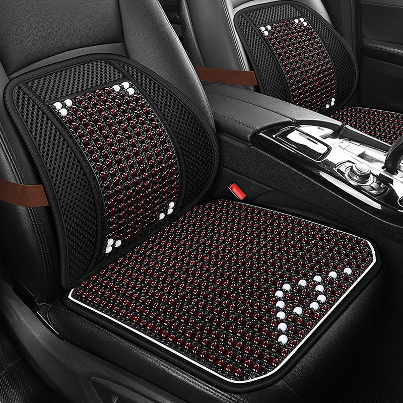 2023 new summer cool wooden beads car cushion high quality maple round wooden beads cool mat factory outlet