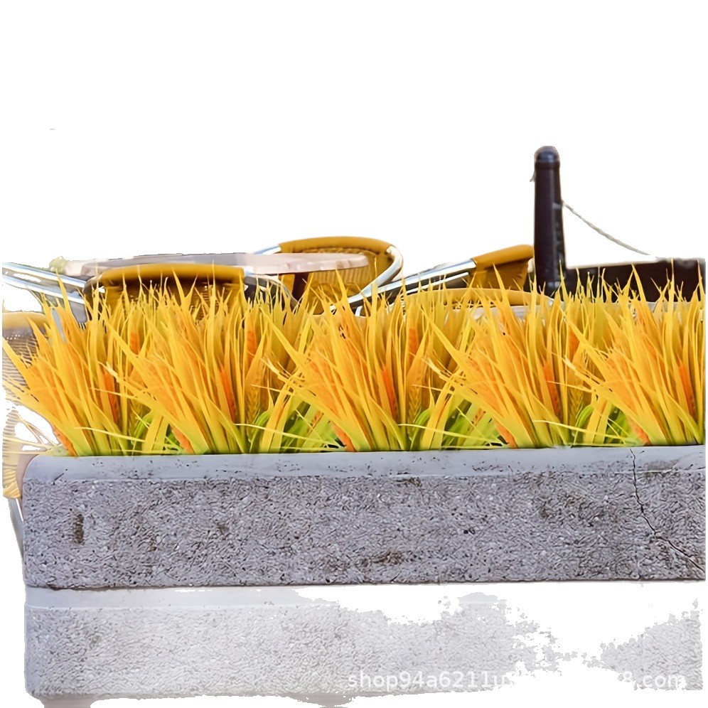 Cross-Border Artificial 7-Branch Wheat Ear Rice Artificial Bouquet Rice Field Engineering Landscaping Rice Ear Plant Ornaments