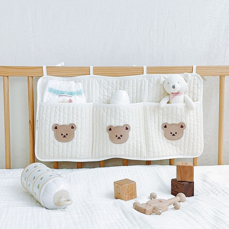 Korean Baby Bed Storage Hanging Bag Trolley Bag Diaper Diaper Bottle Baby Toy Storage Bag Storage Bag