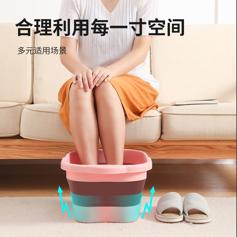 Household Foot Bath Bucket Foldableable Plastic Large High and Deep Bucket Massage Foot Bath Bucket Insulated Foot Bath Bucket
