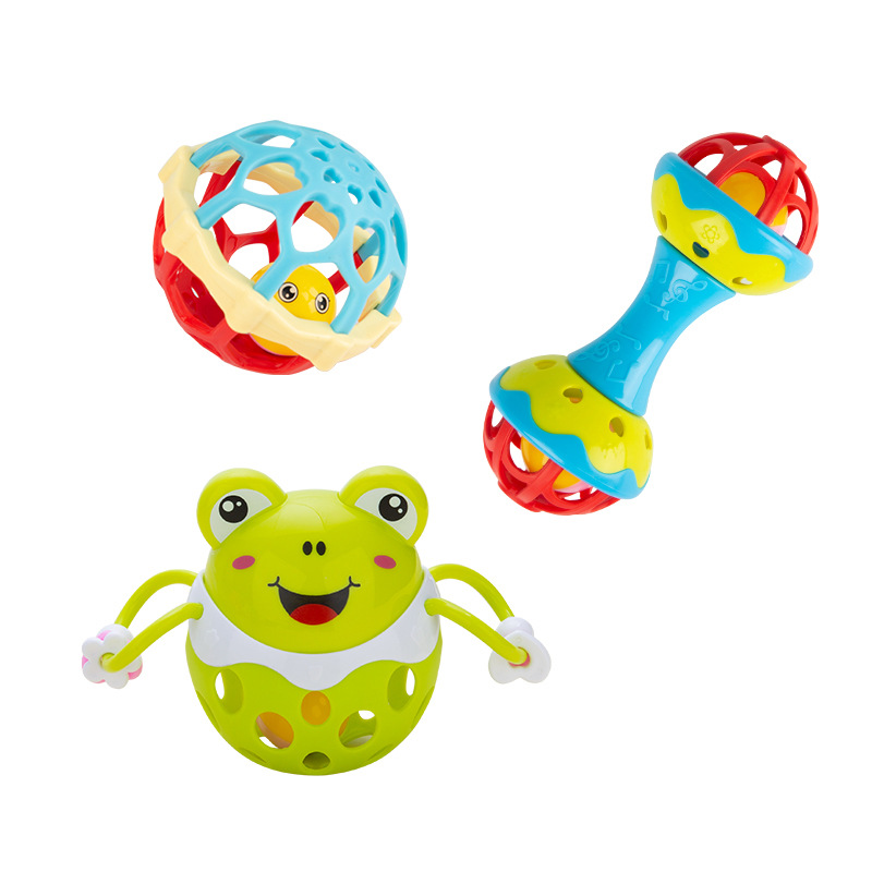 Hong Kong Bear Baby Frog Hand Ball Educational Animal Soft Rubber Rattle Soft Rubber Ball Rattle Hand Ball Toy