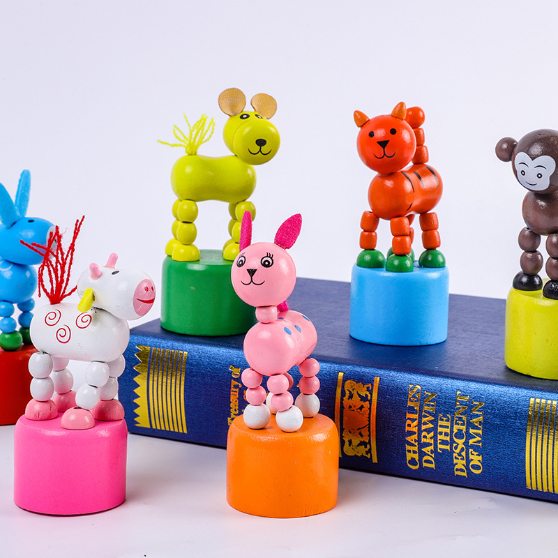 Dancing Animal Puppet Toys, Swinging Small Animals, Press Cartoon Toys, Children's Educational Toys Wholesale