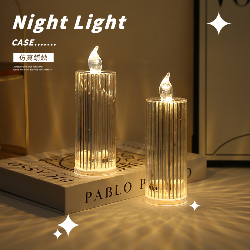 Светодиодная электронная свеча с имитацией рефракции, романтический свет для спальни, подарок на день рождения