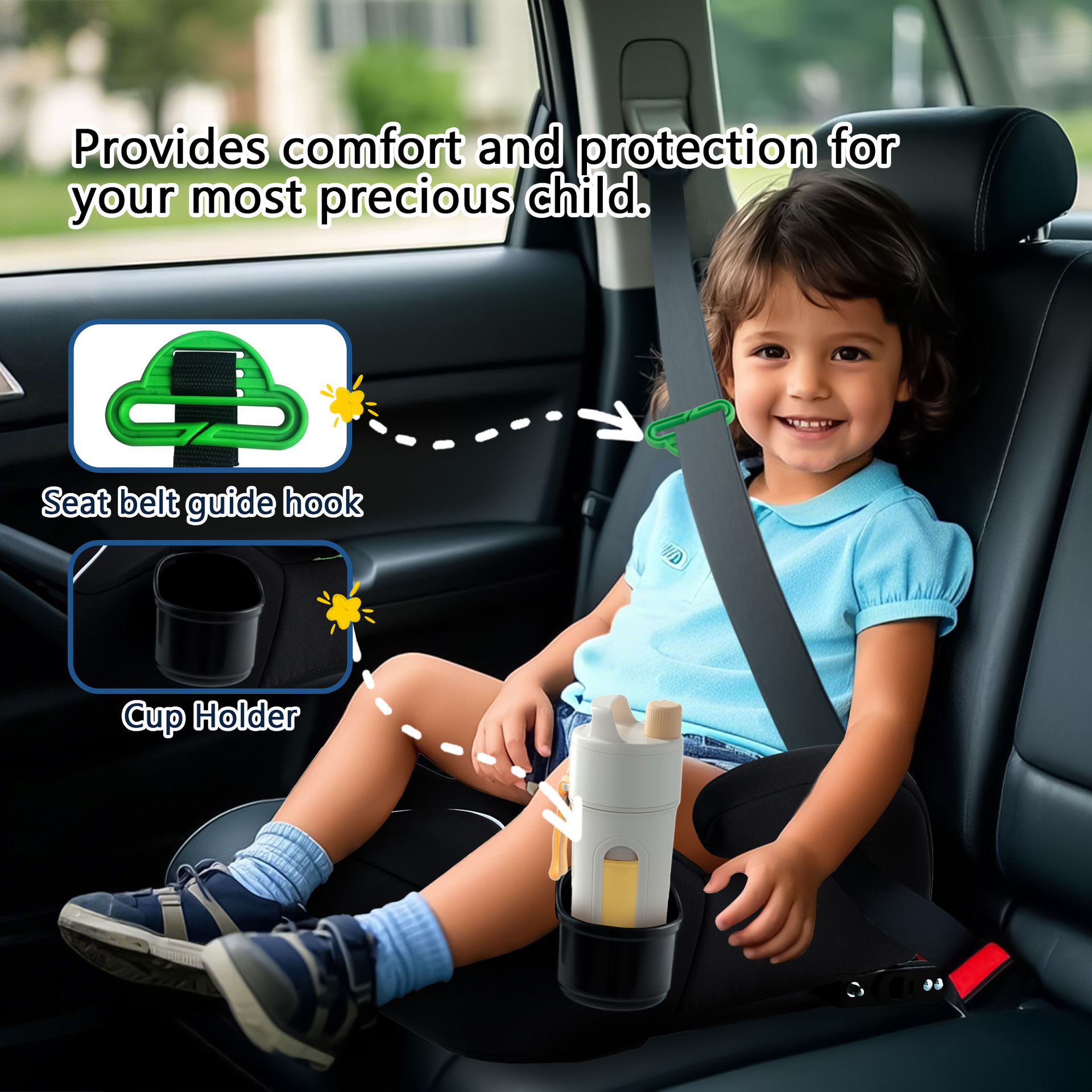 Factory Direct Sales Kidsren's Car Safety Seat 3-12 Years Old Baby Car Portable Booster Pad Universal Dropshipping