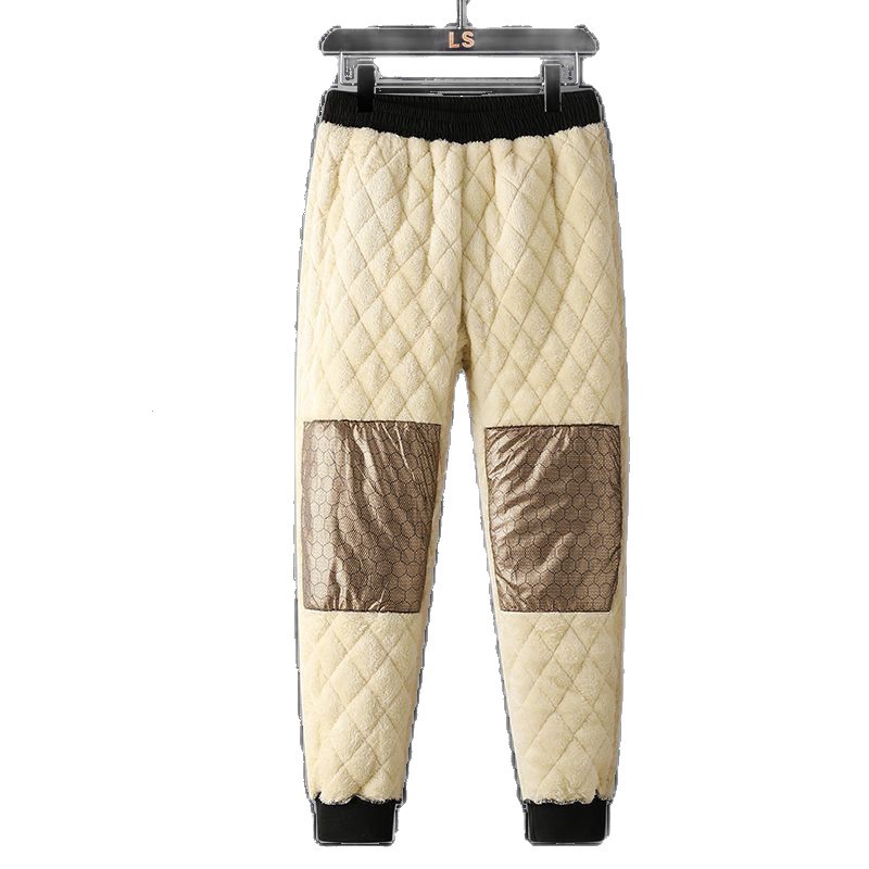 Graphene Fleece-Lined Pants for Men, Autumn and Winter New Style, Lamb Fleece-Lined, Thickened Long Pants, Trendy Loose Sweatpants, Versatile