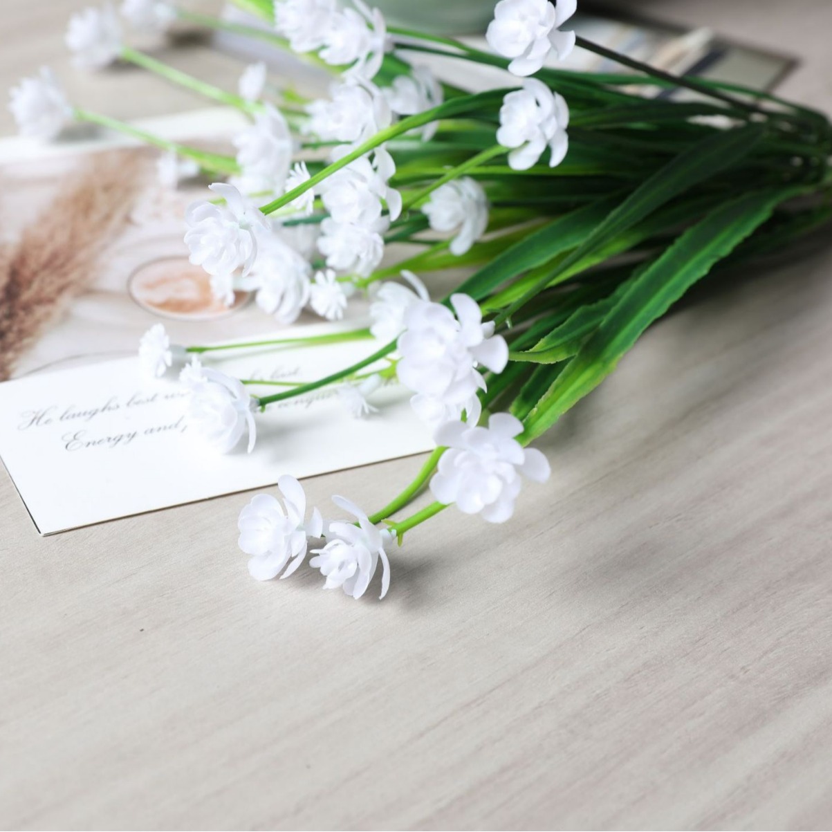 Amazon Seven-Headed Spring Grass Camellia Home Indoor Decoration Artificial Flowers Bulk Delivery Express Delivery Negotiable for Mix and Match Packaging