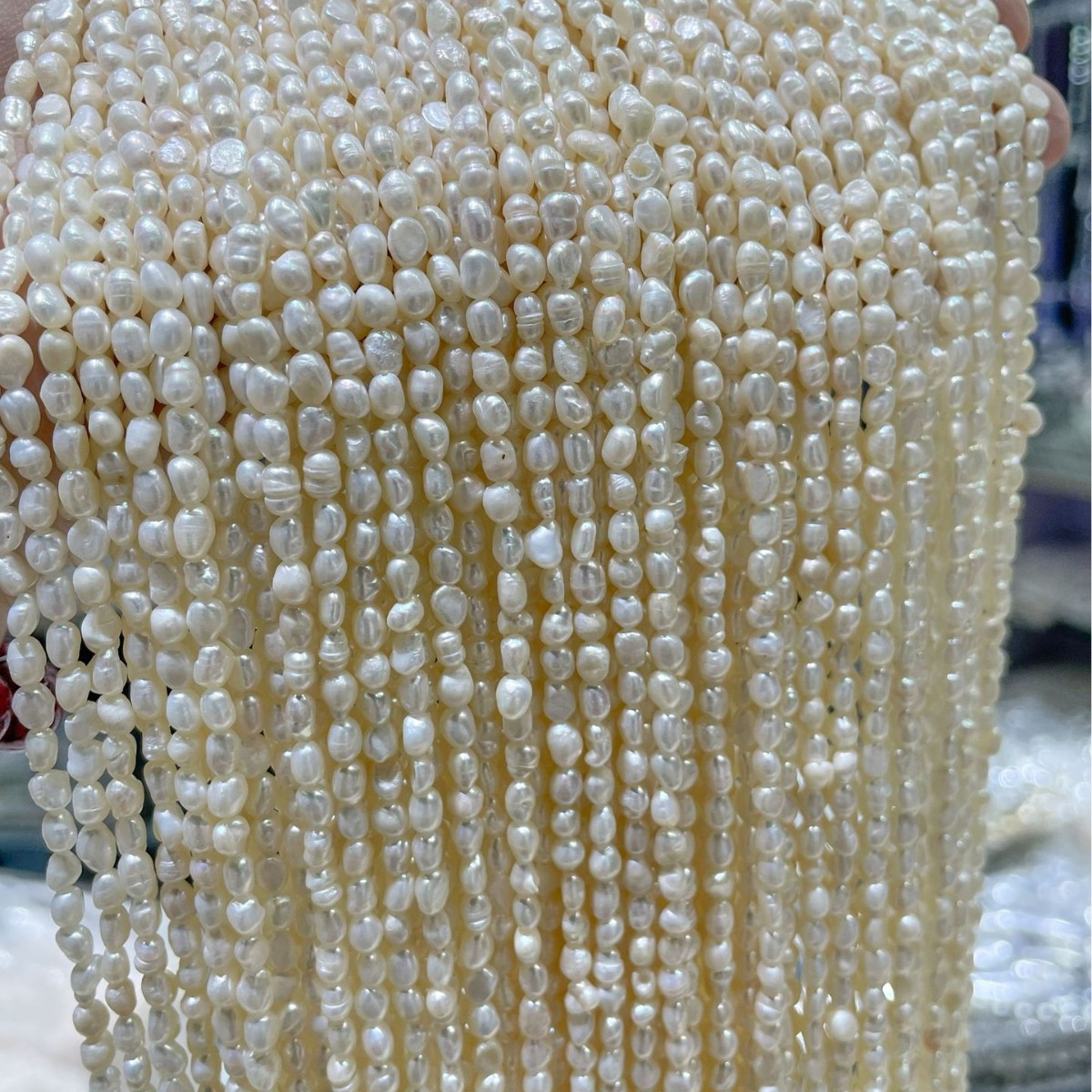 Zhuji Natural Freshwater Pearl 3-10mm Straight Hole Two-Sided Light 3A Semi-Finished Beads Loose Beads DIY Necklace Accessories