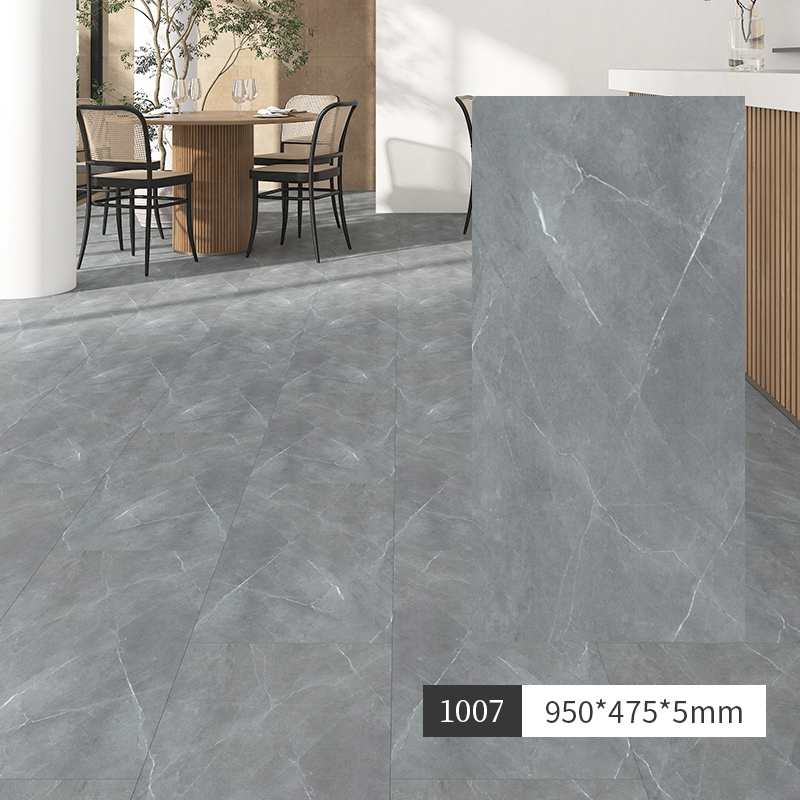 Spc Stone Plastic Lock Wood Floor Pure Color Cream Wabi-Sabi Style Household Micro-Cement Pvc Stone Crystal Snap-On Floor