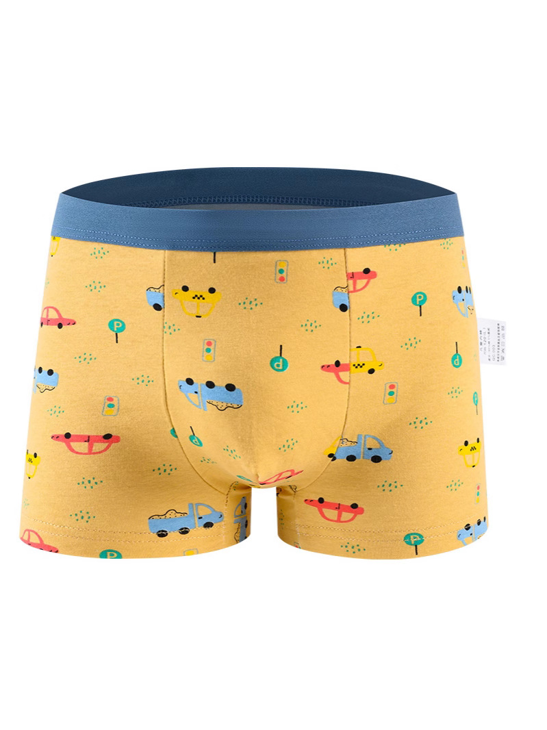 Summer Underwear Teenagers Cotton Boys Underwear Primary School Students Cartoon Cotton Four-Corner Children's Cotton Underwear Men