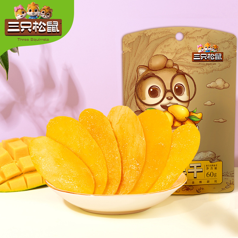 [Три белки сушеный манго 60г] тайский вкус закуска сладкие фрукты консервированные фрукты закуски