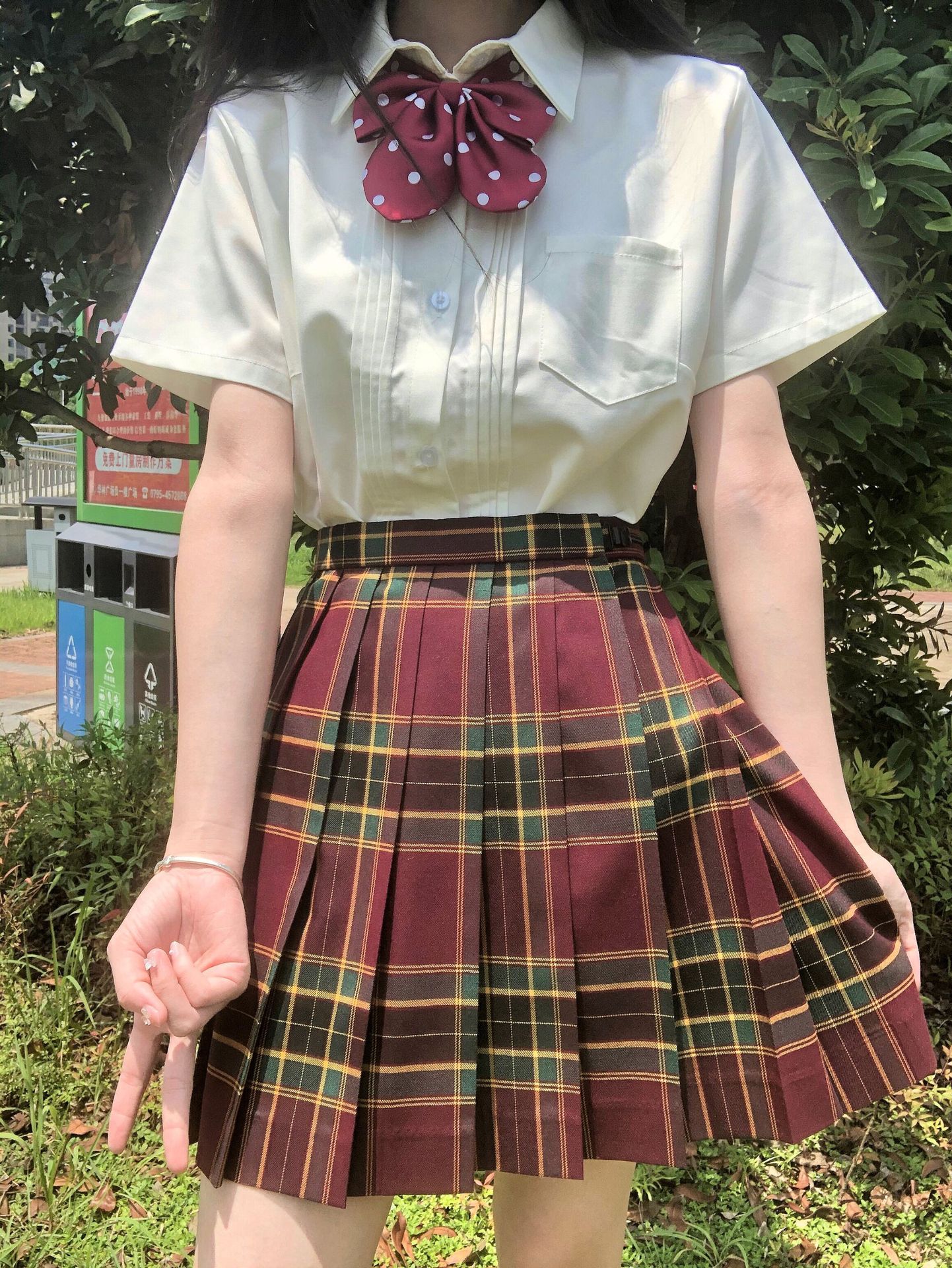 Tr Fabric Accordion Pleated Shirt Jk Uniform Basic Milk White Long-Sleeved Short-Sleeved Versatile Jk Shirt Summer Preppy Style