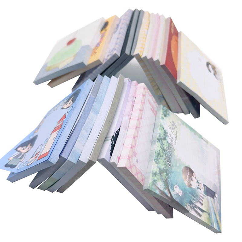 Customized Cute Square Sticky Notes, Custom-Made Note Pads, Tearable and Sticky Messages, N Times Stickers, Ins Special-Shaped Combination Set