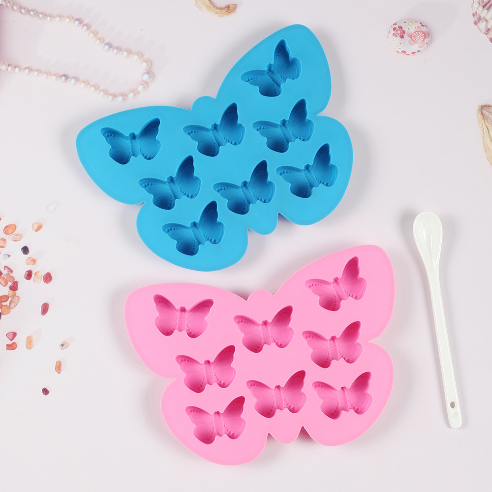 8 even butterfly chocolate silicone mold DIY candy pudding cake baking mold 706