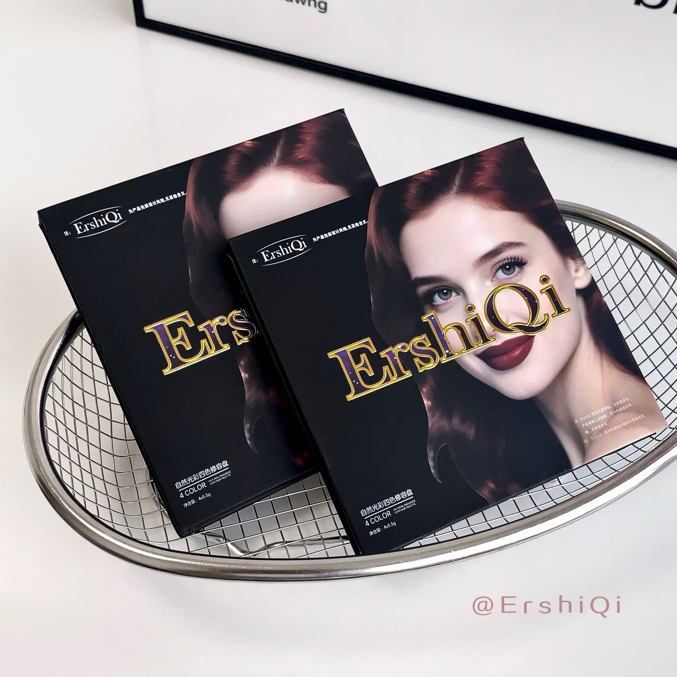 Ershiqi Four-Color Contouring Matte High-Gloss Contouring Brightening Shadow Contouring Multi-Functional All-In-One 4-Color Contouring