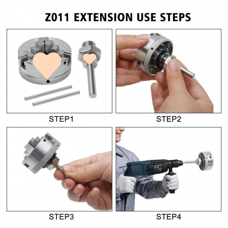 Mini Machine Tool Three-Jaw Chuck Four-Jaw Chuck Hand Electric Drill Chuck Fixture Connecting Rod Machine Tool Accessories DIY Fixture