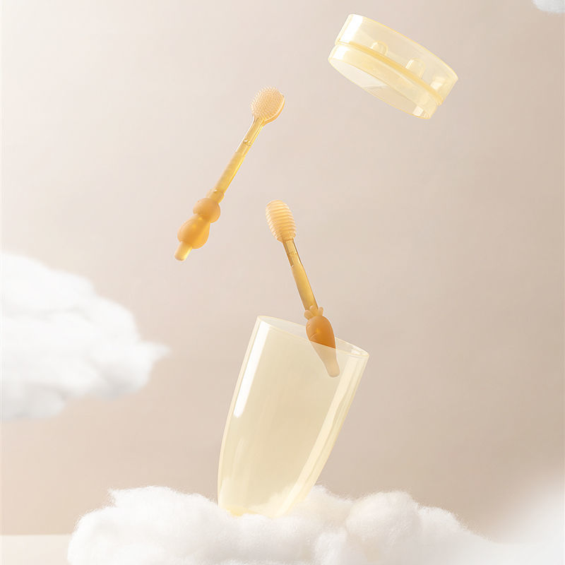 Newborn infant small month old baby toothbrush silicone tongue brush 0-1 and a half years old baby oral cleaning factory wholesale