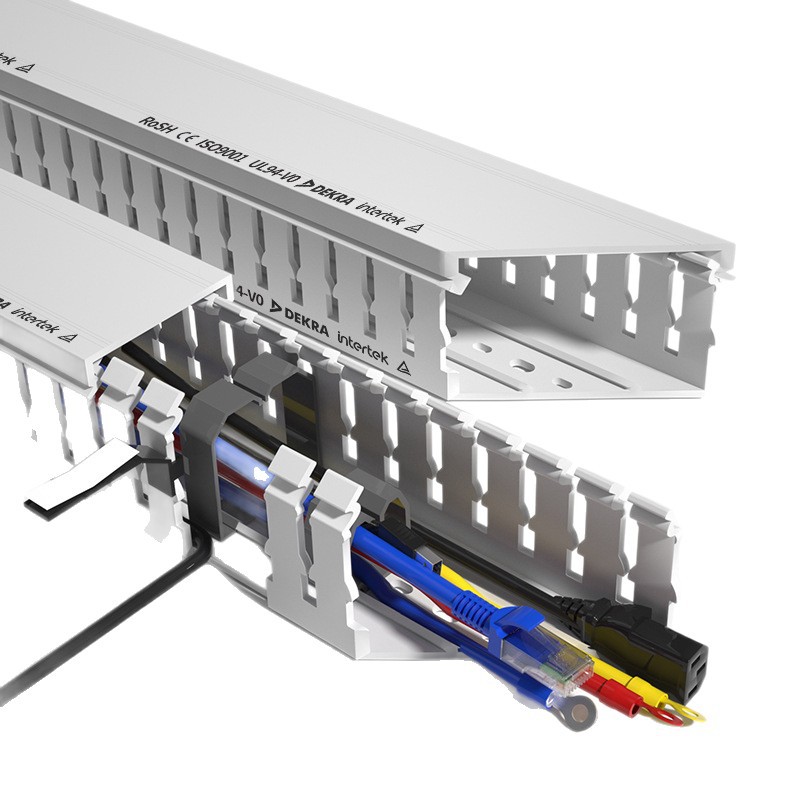 Pc+Abs Low Smoke Halogen-Free Wire Duct Wiring Duct Insulation Flame Retardant Industrial Distribution Cabinet Control Box Wiring Duct Wiring
