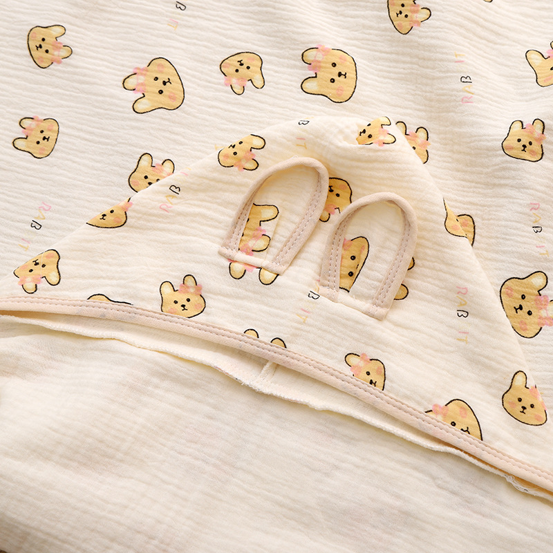 Пончо из ткани с эффектом морщин, хлопковое, для детей, с капюшоном, домашнее пончо, банное полотенце для купания