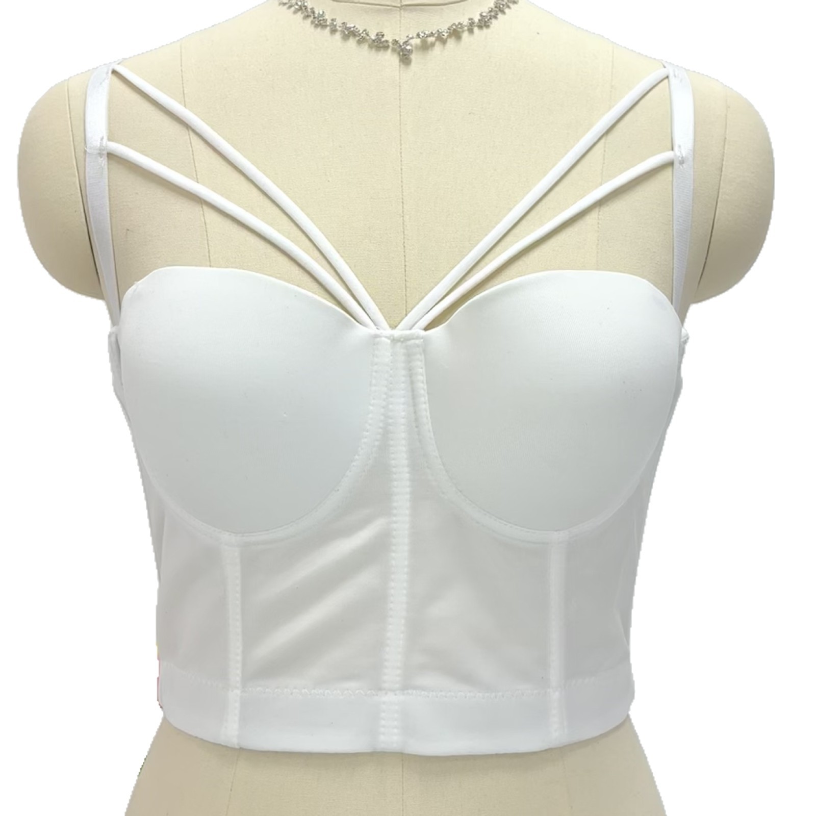 Cross-Border Foreign Trade Wearable Tight Camisole Large Size Red Fishbone Bra Corset Top Fishbone Tube Top