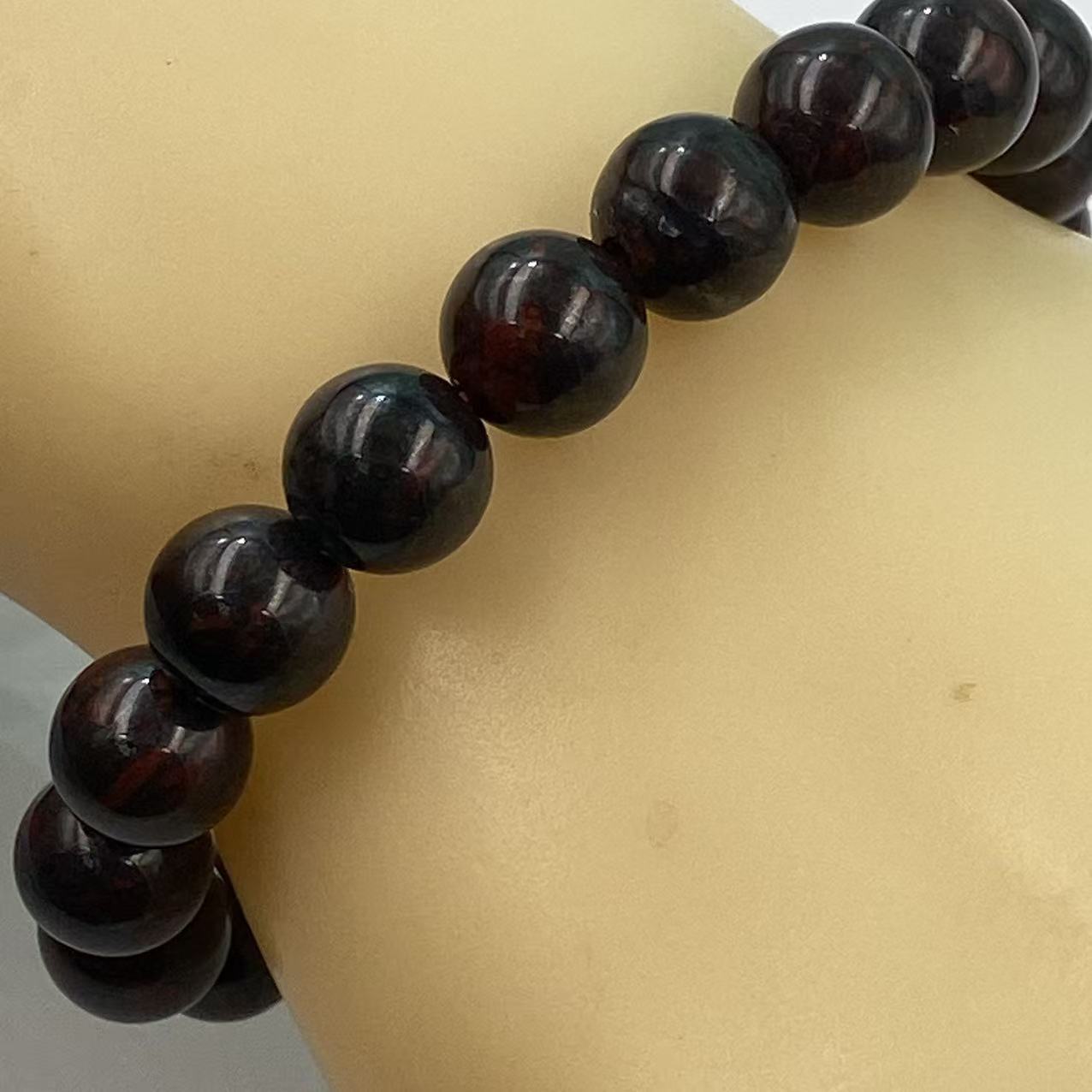 Аутентичный браслет из гематита унисекс, браслет 10 мм, один круг, подарок для пары или лучшего друга, оптовая продажа