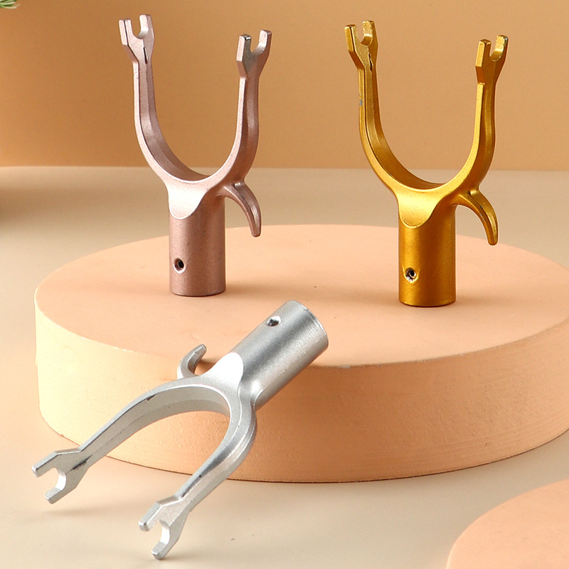 Factory wholesale 16mm tube clothes pole connector aluminum alloy clothes fork head accessories hanging clothes fork thickened multi-color optional